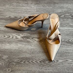 Tony Bianco Women’s Pointed-Toe Slip-On Heels in Neutral Tan